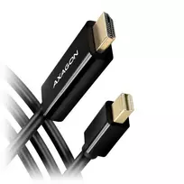 AXAGON RVDM-HI14C2 Mini DisplayPort to HDMI adapter cable, 4K/30 Hz, 180 cm long – juodas