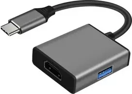ART Adapteris USB-C vyriškas/HDMI moteriškas 4K 30Hz + USB 3.0 PL 15cm oem