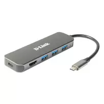 DLI D-Link DUB-2333 knyginių kompiuterių dokas / jungčių replikatorius Vielinis C tipo USB Pilka