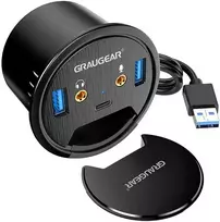HUB USB Graugear GRAUGEAR USB 3.0 Tisch Hub mit Audi- und Mikrofonenchluss