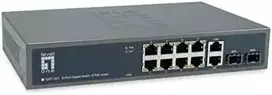 Šakotuvas Level One Jungiklis LevelOne 10x GE GEP- 1221 2xGSFP 19 "150W 8xPoE +