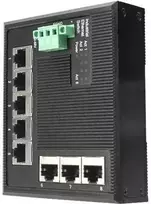 Šakotuvas Digitus INDUSTRIAL GIGABIT FLAT SWITCH - 8-PORT DIN RAIL EXT. TEMP. RANGE