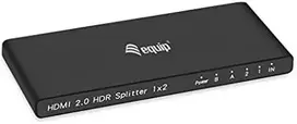 Przełącznik Equip Equip HDMI Splitter 2.0 2 Port Ultra Slim 4K/60Hz juodas