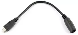 Oem Adapteris 5.5 / 2.1mm lizdas - microUSB kištukas su 15cm kabeliu