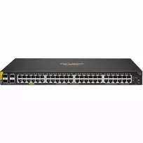 Šakotuvas Hewlett Packard (HP) HPE Aruba Networking CX 6100 48G Class4 PoE 4SFP+ 370W Switch Valdomas L3 Gigabit Ethernet (10/100/1000) Maitinimas per Eternetą (PoE) 1U Juoda