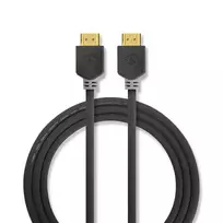 Nedis HDMI™ kabelis | HDMI™ jungtis | HDMI™ jungtis | 8K@60Hz | eARC | Paauksuotas | 2,00m | PVC | Antracitas | Pakuotė su peržiūros langeliu
