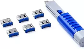 Šakotuvas Kabelių Priedas - SmartKeeper UL03PKDB 6 USB A-Port Blokatoriai su Užrakto Raktu Tamsiai Mėlyna