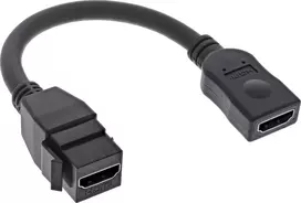 AV adapteris InLine ® HDMI Keystone adapteris kabelis 4K / 30Hz, HDMI A moteris / moteris, juoda, 0.2m