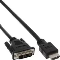12314 Kabelis InLine HDMI - DVI-D 0.3m juoda (17658E)
