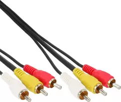 Kabelis InLine RCA (Cinch) x3 - RCA (Cinch) x3 5m juoda (89605)