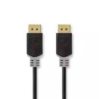 Nedis Displayport Cable | DisplayPort jungtis | DisplayPort jungtis | 8K@60Hz | Paauksuotas | 3,00m | apvalus | PVC | Antracitas / Pilka | Pakavimas su Si