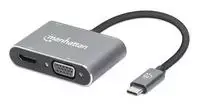 Adapteris AV Manhattan Manhattan Hub Adapteris USB-C 3.2 na 4K HDMI VGA USB-A USB-C PD 87W