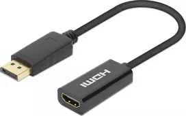 Manhattan Ekranas port Adapteris, Active DP-Male/HDMI-Female, 4K@60Hz, Juodas, 153713