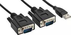 Šakotuvas InLine ® USB 2.0–2x nuoseklusis adapterio kabelis A tipo USB iki 2x 9 kontaktų sub-D kištukas 1,5 m