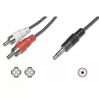 ASSMANN Audio connection cable, stereo 3.5mm - 2x RCA, 2.5m, AK-510300-025-S