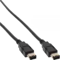 Intos InLine FireWire kabelis 6 kontaktų kištukas - 6 kontaktų kištukas, 2 m, juodas