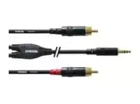 Cordial Cordial kabelio signalas, 3,5 mm - 2 x RCA, 3 m