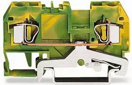Wago 4mm apsauga geležinkelio jungtis gelsvai žalia (281-907)