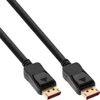 InLine Cable ® DisplayPort 1.4 kabelis aktyvus, 8K4K, juodas, auksinis, 7,5 m