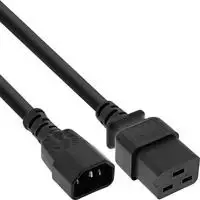 InLine Maitinimo kabelis ® Maitinimo adapterio laidas, IEC-60320 C14–C19, 3x1,5 mm², maks. 10A, juodas, 1m