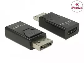 Adapteris AV Delock Videoadapter DisplayPort męski do HDMI żeński juoda konwerter pasywny obsługuje 4K 30 Hz (3840 x 2160) Wsparcie dla wideo 3D