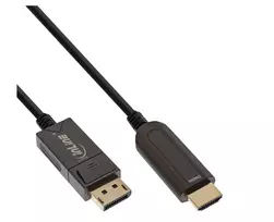 Kabelis InLine ® DisplayPort į HDMI OVP keitiklio kabelį, 4K / 60Hz, juodas, 15m