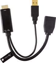 AV adapteris Techly HDMI - DisplayPort + USB - A juoda (ICOC HDMI-DP12A)