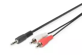 ASSMANN Audio connection cable, stereo 3.5mm - 2x RCA, 5.00m, AK-510300-050-S