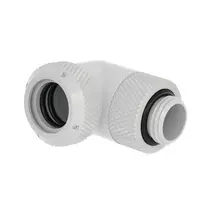 „Barrow“ daugiasvirtis adapteris, 90 laipsnių G1/4 colio vidinis sriegis ir 14 mm išorinio skersmens kietasis vamzdis, pasukamas, „Baltas“