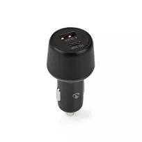 Nedis Auto-Ladegerät 48 W 2x 3.0 A - Anzahl der Ausgänge: 2, Port Type: USB-A / USB-C™, Automatische Spannungswahl