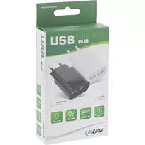 InLine ® USB adapteris DIO, 2-port 100-240VAC 5V / 2.1A balta
