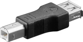 Goobay USB 2.0 male Type B, USB 2.0 female Type A, Juodas, USB B, USB A, Juodas