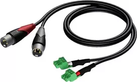 Kabelis Procab XLR x2 - Euroblock x2 1.5m juodas (CLA834/1.5)