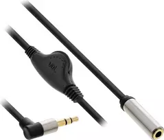 Kabelis InLine ® Comment 3.5mm M Englended to F, su tūrio kontrolės 0.25m