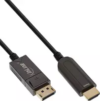 Kabelis InLine ® Rodyti Uostas yra HDMI OVP keitiklio kabelis, 4K / 60Hz, juodas, 25m