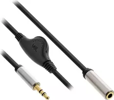 Kabelis InLine ® Slim Garso kabelis 3.5mm M į F, su tūrio kontrolės 0.25m