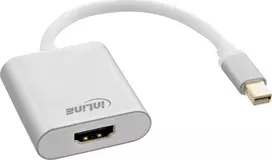 InLine Cable ® Mini DisplayPort HDMI adapteris, aliuminio su garsu, 4K/60Hz, baltas, 0,15 m