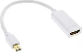 Kabelis InLine ® Name Port HDMI adapteris su garso, mini ekranu Port patinas HDMI moteris, 4K / 30Hz, balta, 0,15m