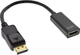 Intos InLine Kabelis ® „DisplayPort“ į HDMI adapteris su garsu, „DisplayPort“ kištukinis HDMI lizdas, 4K/30Hz, juodas 0,15 m