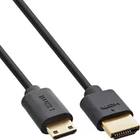 Kabelis InLine ® Slim Ultra didelio greičio HDMI kabelis AM / CM (mini) 8K4K aukso plakiruoti juoda 0.3m