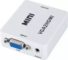 Adapteris AV LechPol HDMI - D-Sub (VGA) + lizdas 3,5 mm baltas (KOM0846)