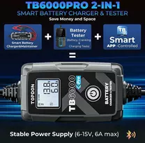 TOPDON automobilio akumuliatoriaus įkroviklis ir testeris TB6000Pro