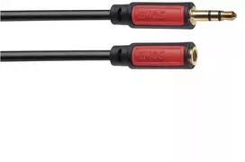 Emos SM5102, 3.5mm, Male, 3.5mm, Female, 1.5 m, Juodas, Raudona