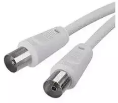 Kabelis TV antenai RF, 1.25m, kištukas - lizdas, baltas EMOS