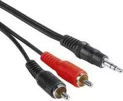 Kabelis PremiumCord Jack 3.5mm - RCA (Cinch) x2 15m juoda (kjackcin15)