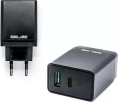 Beline Laidinis įkroviklis 1xUSB i 1xUSB-C 5A 18W juodos spalvos (only head)