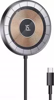 USAMS indukcinis įkroviklis US-CD183 magnetic 15W juodos spalvos CD183CDX01