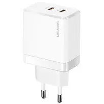 USAMS Tinklo įkroviklis 2xUSB-C T54 40W (only head) PD Fast Charging baltos spalvos CC172TC02 (US-CC172)