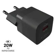 Fixed Fiksuotas Mini USB-C/USB 20W, juodas
