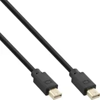 InLine Cable ® Mini DisplayPort 1.4 Kabelis M/M, juodas/auksinis, 1m